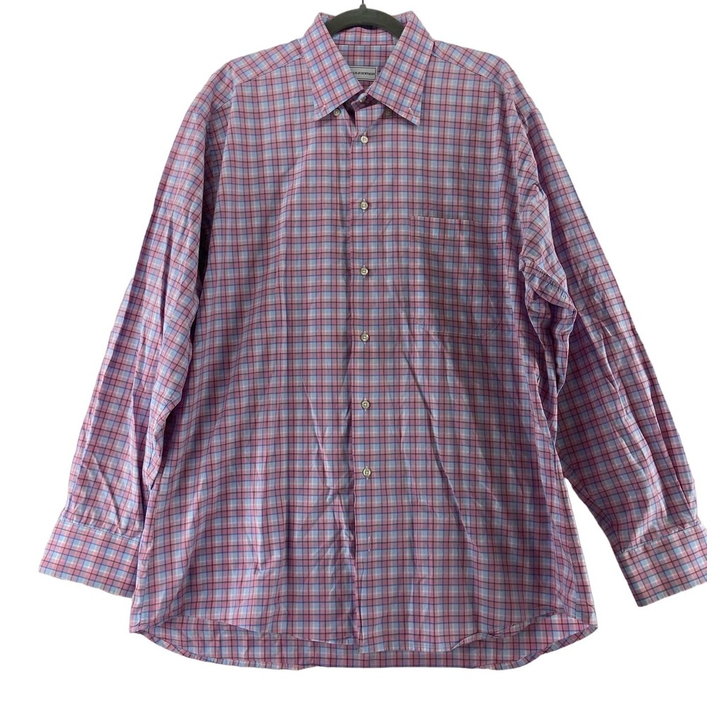 Maus & Hoffman Size Large Button Down Dress Shirt Pink‎